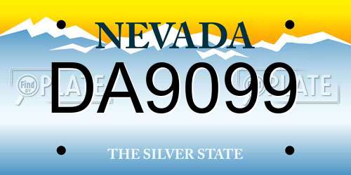 DA9099 Nevada License Plate