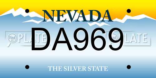 DA969 Nevada License Plate