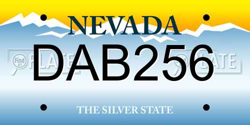 DAB256 Nevada License Plate