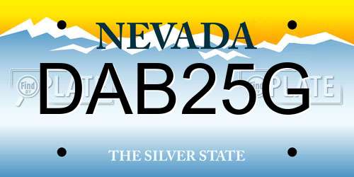 DAB25G Nevada License Plate