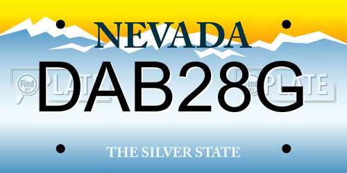 DAB28G Nevada License Plate