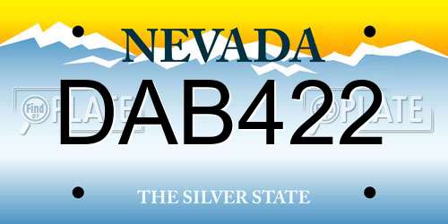 DAB422 Nevada License Plate