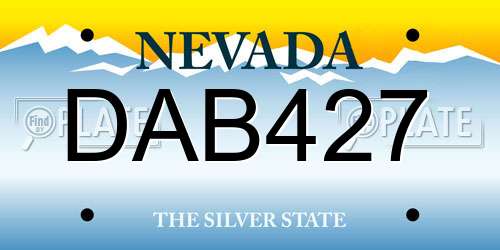 DAB427 Nevada License Plate