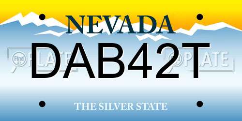 DAB42T Nevada License Plate