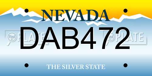 DAB472 Nevada License Plate