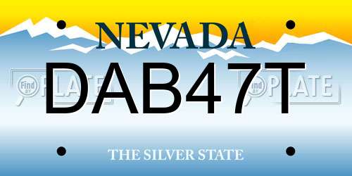 DAB47T Nevada License Plate