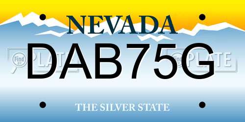DAB75G Nevada License Plate