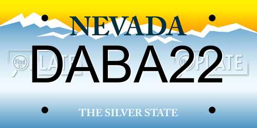DABA22 Nevada License Plate