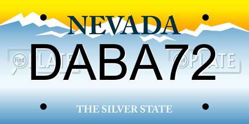DABA72 Nevada License Plate