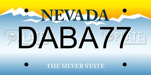 DABA77 Nevada License Plate