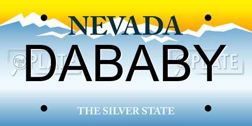 DABABY Nevada License Plate