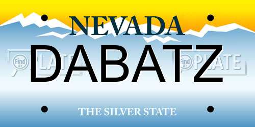 DABATZ Nevada License Plate