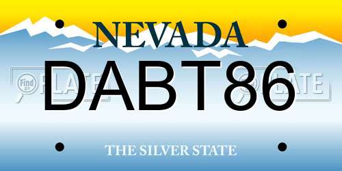 DABT86 Nevada License Plate
