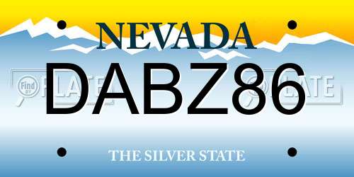 DABZ86 Nevada License Plate