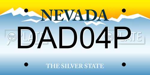 DAD04P Nevada License Plate