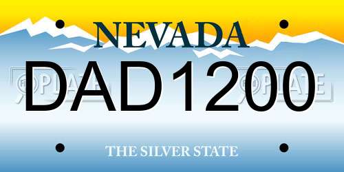 DAD1200 Nevada License Plate