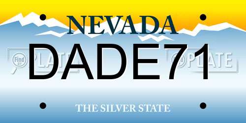 DADE71 Nevada License Plate