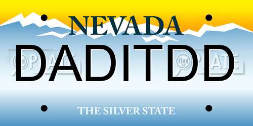 DADITDD Nevada License Plate