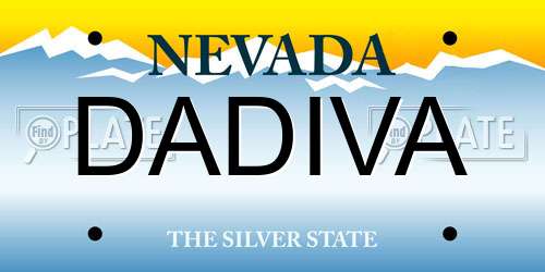 DADIVA Nevada License Plate