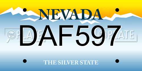 DAF597 Nevada License Plate