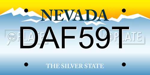 DAF59T Nevada License Plate