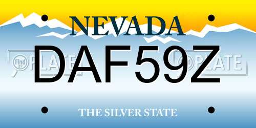 DAF59Z Nevada License Plate