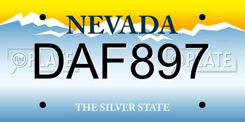 DAF897 Nevada License Plate