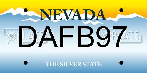 DAFB97 Nevada License Plate