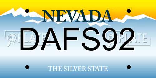 DAFS92 Nevada License Plate