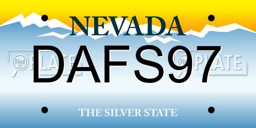 DAFS97 Nevada License Plate