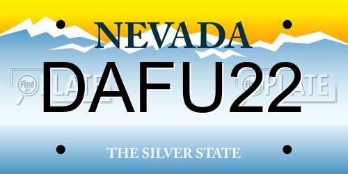 DAFU22 Nevada License Plate