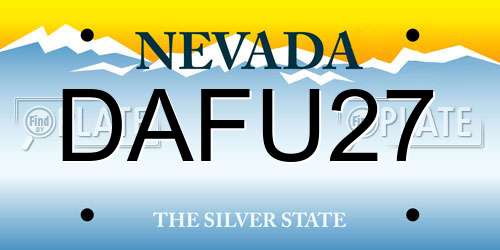 DAFU27 Nevada License Plate