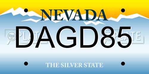 DAGD85 Nevada License Plate