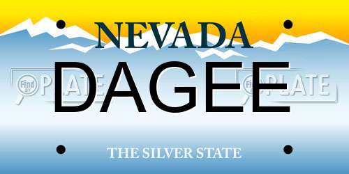 DAGEE Nevada License Plate