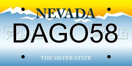 DAGO58 Nevada License Plate