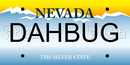 DAHBUG Nevada License Plate