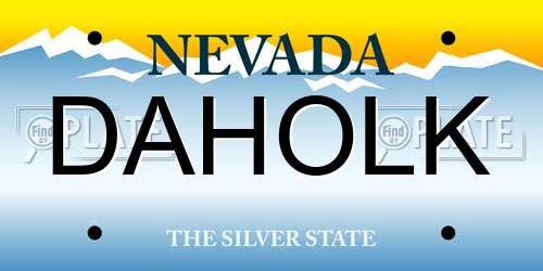 DAHOLK Nevada License Plate