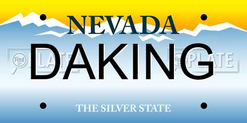 DAKING Nevada License Plate