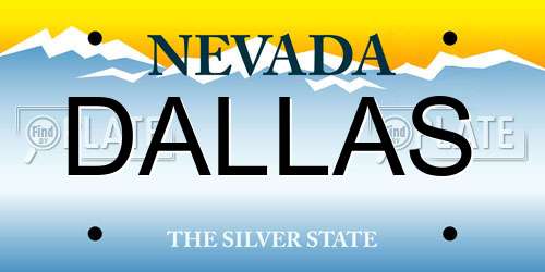 DALLAS Nevada License Plate