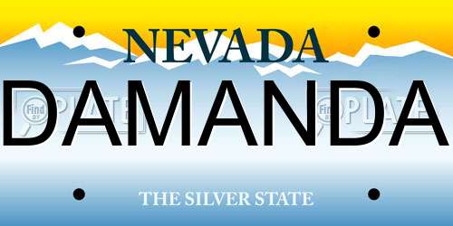 DAMANDA Nevada License Plate
