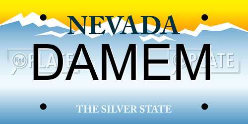DAMEM Nevada License Plate