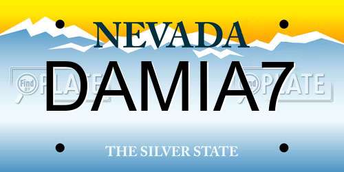 DAMIA7 Nevada License Plate