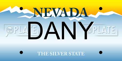 DANY Nevada License Plate