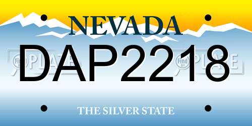 DAP2218 Nevada License Plate