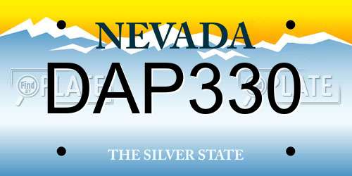 DAP330 Nevada License Plate