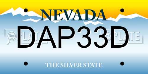 DAP33D Nevada License Plate