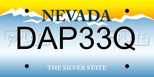 DAP33Q Nevada License Plate