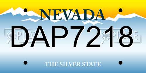 DAP7218 Nevada License Plate