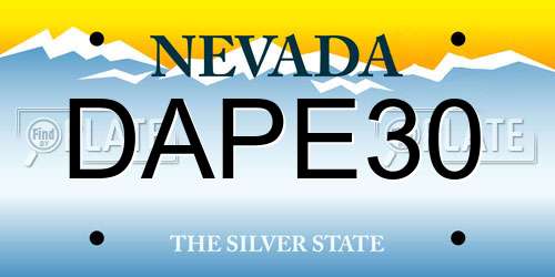 DAPE30 Nevada License Plate