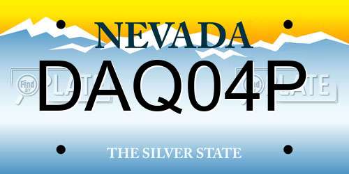 DAQ04P Nevada License Plate